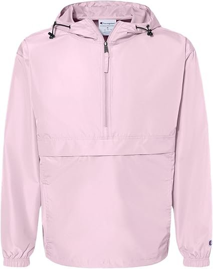 Champion CO200 Men's Hooded Packable Quarter-Zip Jacket Pink Candy
