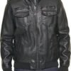 Levi's Mens Faux Leather Aviator Bomber Jacket Black