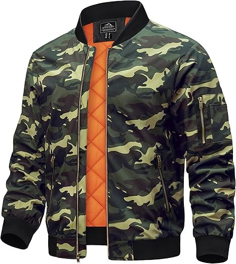 TACVASEN Men's Jackets-Bomber Jacket C Army Green