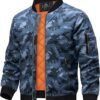 TACVASEN Men's Jackets-Bomber Jacket C Grey Blue
